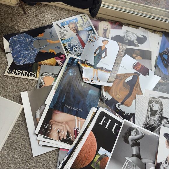 Mixed Media Vintage Magazine Print Ads Poster Wall Art Sexy Models Designer LOT - Picture 5 of 16